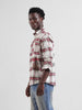 Men's Off White Relaxed Fit Checkered Street Shirt