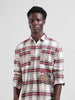 Men's Off White Relaxed Fit Checkered Street Shirt