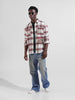 Men's Off White Relaxed Fit Checkered Street Shirt