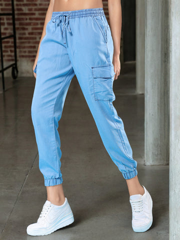 Women's Denim Cargo Jogger