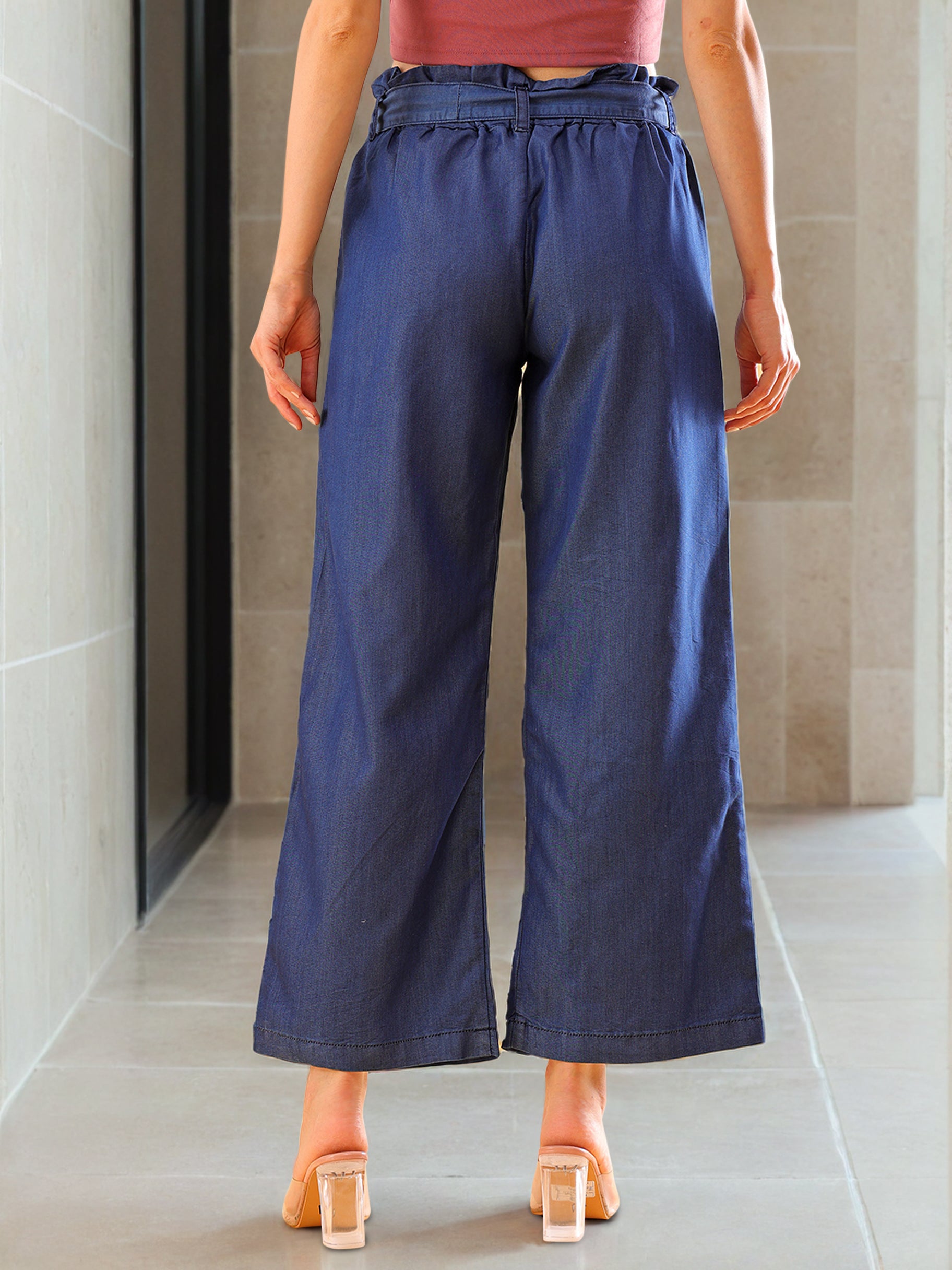 Women's High Waist Denim Flare Pant