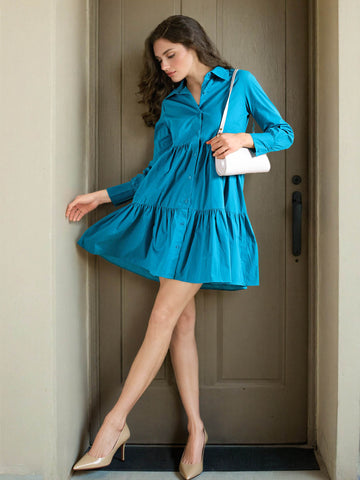 Women's Solid Tiered Dress