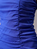 Women's Blue Fitted Solid Tube Dress