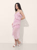 Women's Pink Fit and Flare Solid Asymmetric Dress