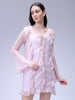 Women's Pink A-Line Solid Ruffle Dress