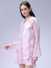 Women's Pink A-Line Solid Ruffle Dress