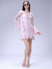 Women's Pink A-Line Solid Ruffle Dress