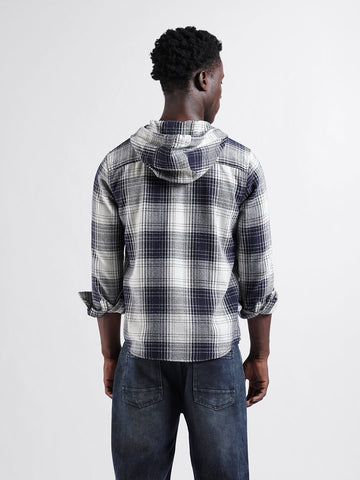 Men's Blue Regular Fit Checked Casual Shirt