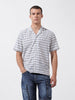 Men's Blue Relaxed Fit Solid Resort Wear Shirt