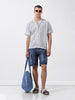 Men's Blue Relaxed Fit Solid Resort Wear Shirt