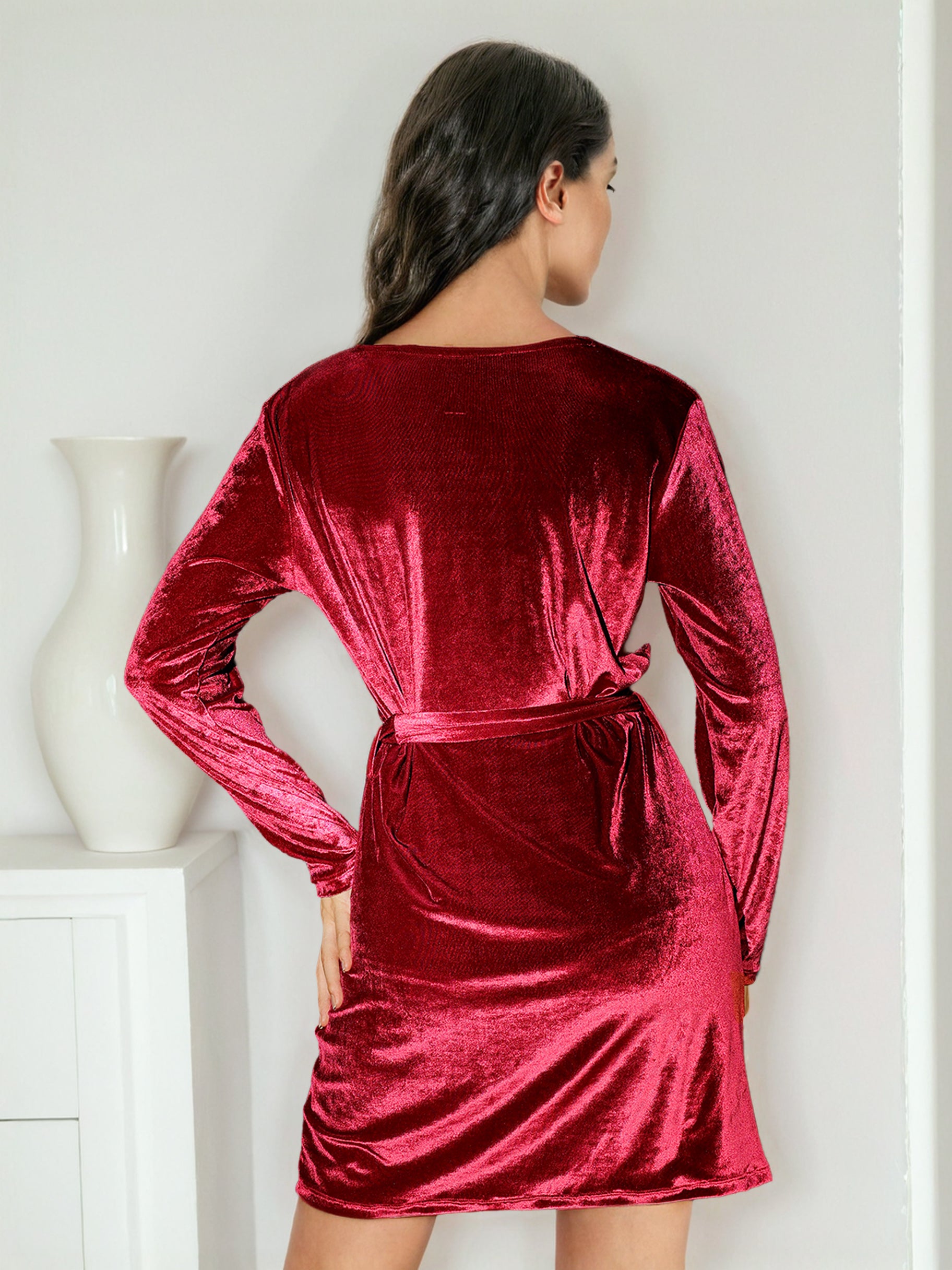 Women's Solid Velvet Dress