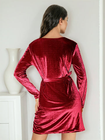 Women's Solid Velvet Dress