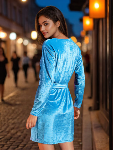 Women's Solid Velvet Dress