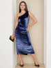 Women's Solid Velvet Dress