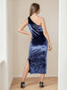 Women's Solid Velvet Dress