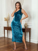 Women's Solid Velvet Dress