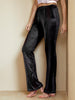 Women's Black Regular Fit Solid Velvet Bootcut Trousers