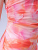 Women's Peach Fitted Gathered Dress