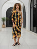 Women Regular Fit Yellow Full Sleeves Dress