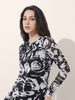 Women's Black Floral Midi Dress