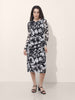 Women's Black Floral Midi Dress