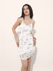 Freehand Women Fitted Floral Mesh Gathered Dress