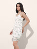 Freehand Women Fitted Floral Mesh Gathered Dress