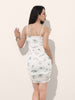 Freehand Women Fitted Floral Mesh Gathered Dress