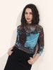 Women's Blue Regular Fit Party Wear Top