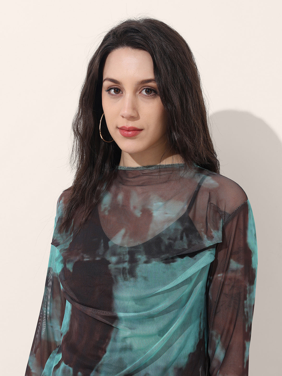 Women's Blue Regular Fit Party Wear Top