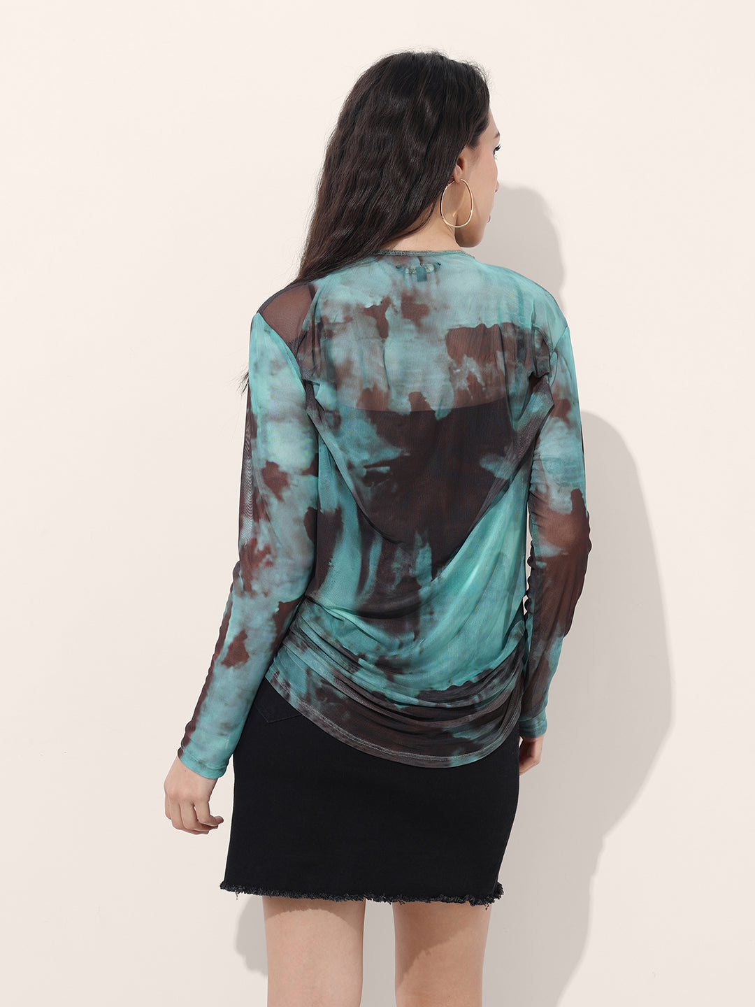 Women's Blue Regular Fit Party Wear Top