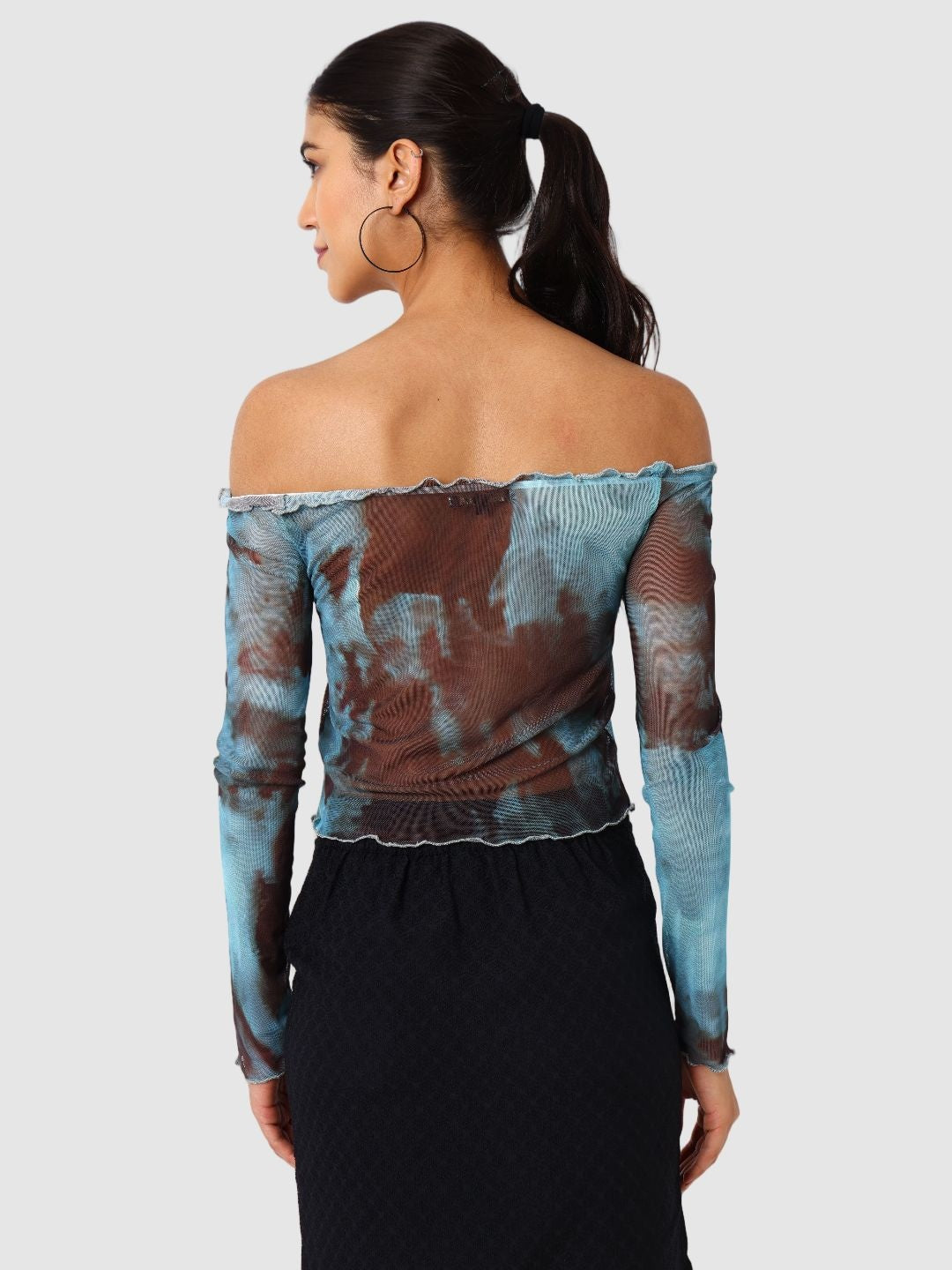 Women's Blue Regular Fit Party Wear Top