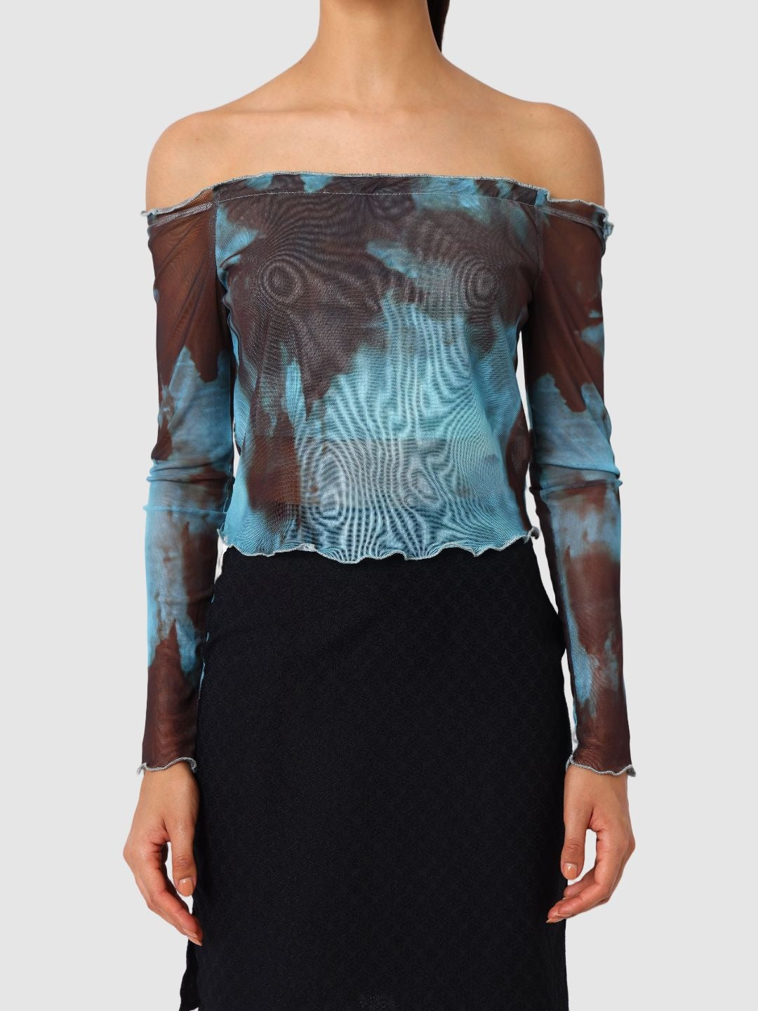 Women's Blue Regular Fit Party Wear Top