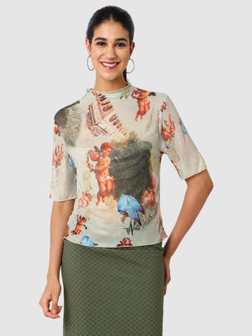 Women's Multicolor Regular Fit Party Wear Top