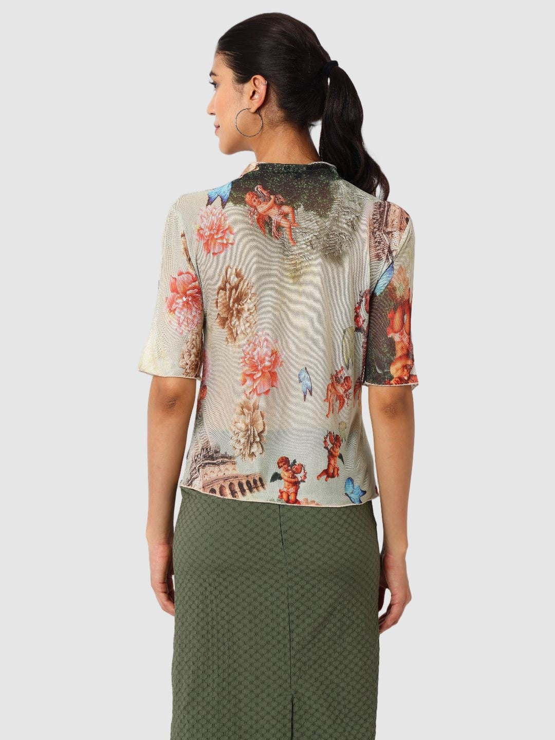 Women's Multicolor Regular Fit Party Wear Top