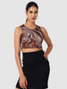 Women's Black Regular Fit Party Wear Top