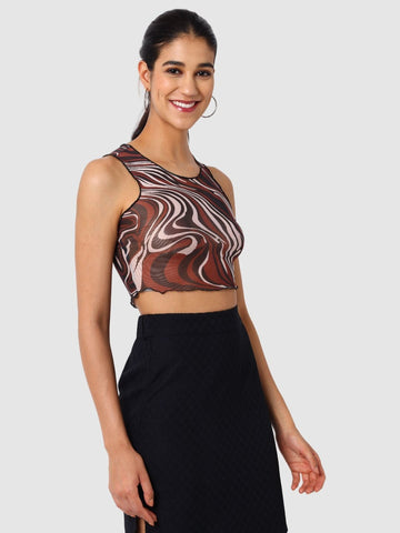 Women's Black Regular Fit Party Wear Top