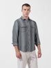 Men's Green Slim Fit Striped Casual Shirt