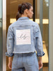 Women's Back Printed Denim Jacket