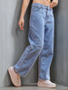 Women's Wide Leg Jeans With Tie N Dye Detail