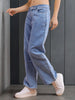 Women's Wide Leg Jeans With Tie N Dye Detail
