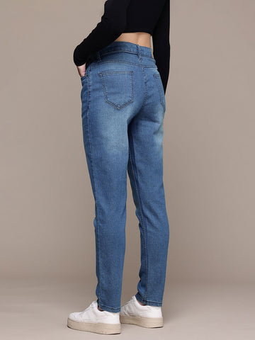 Women's Blue Slim Fit Casual Jeans