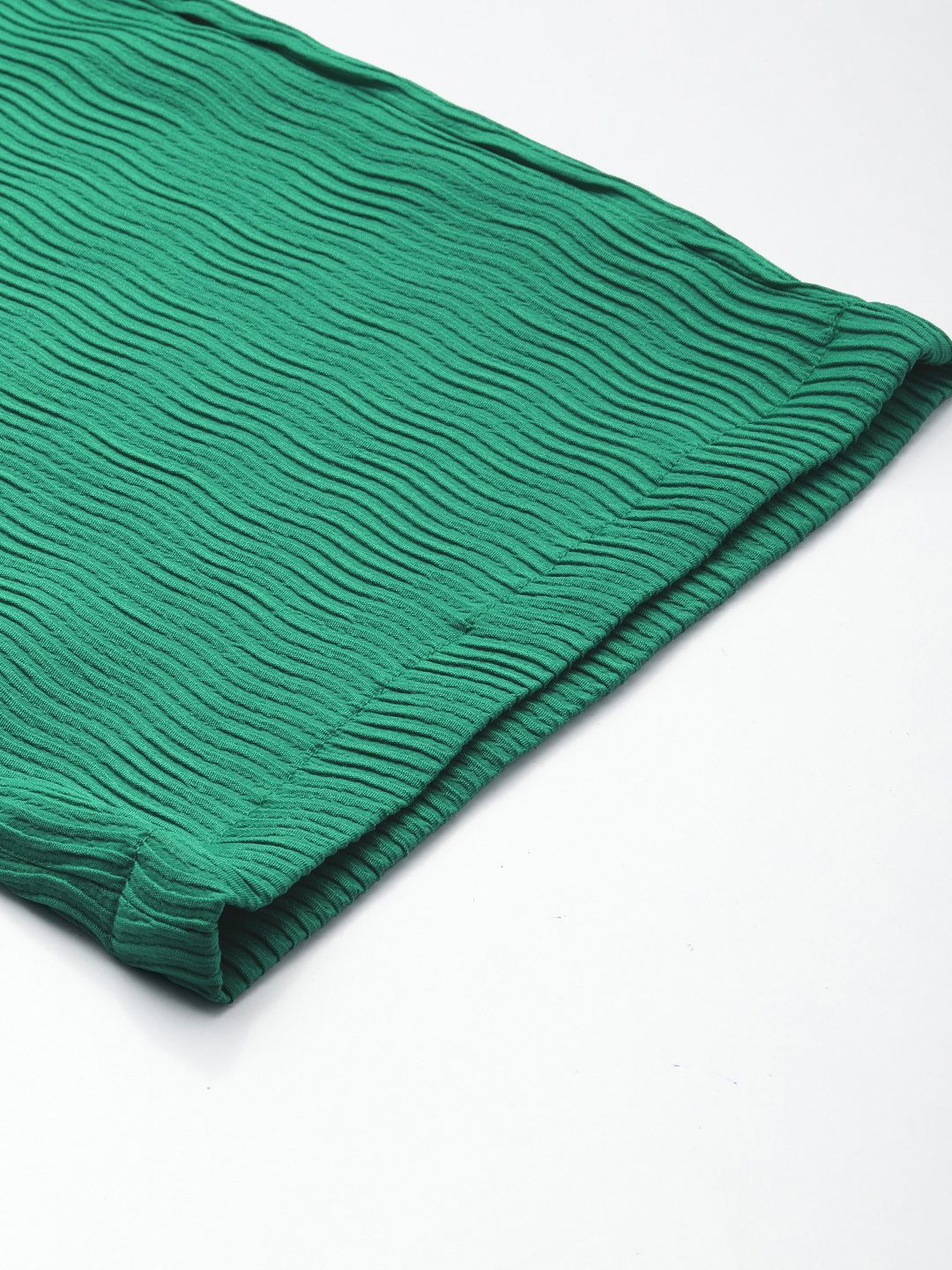 Women's Green Regular Fit Casual Trousers