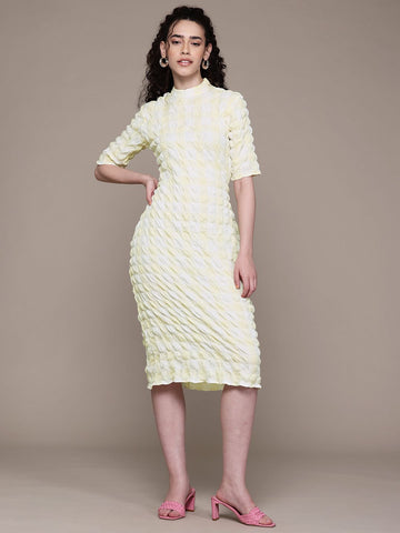 Freehand Women Fitted Textured Bodycon Dress