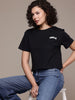 Freehand Women Relaxed Fit Solid T-Shirt