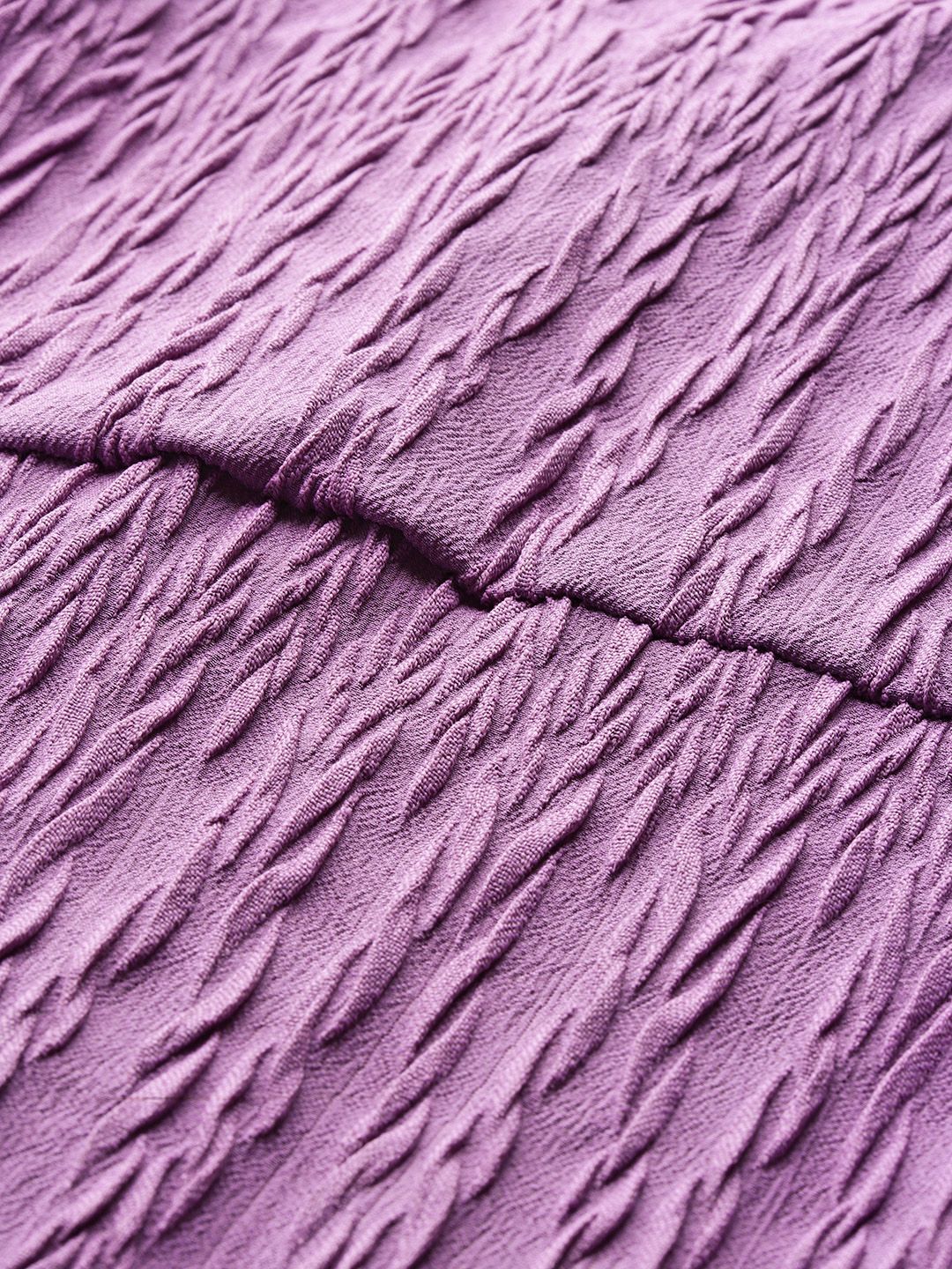 Freehand Women Fit And Flare Textured Ruffle Dress