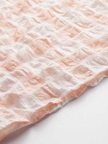 Freehand Peach Fitted Textured Top & Skrit Co-ords Set