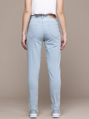 Women's Blue Slim Fit Vintage Jeans