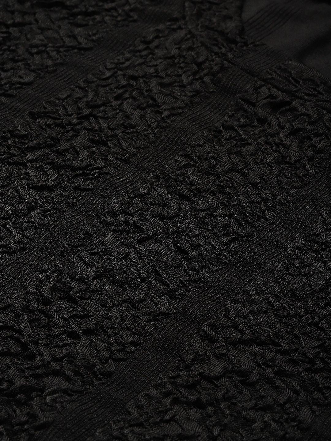 Women's Regular Fit Textured Crop Top