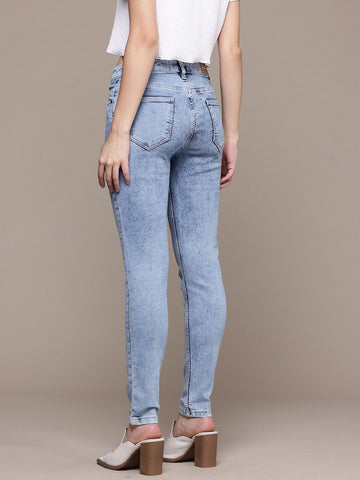 Women's Blue Slim Fit Vintage Jeans